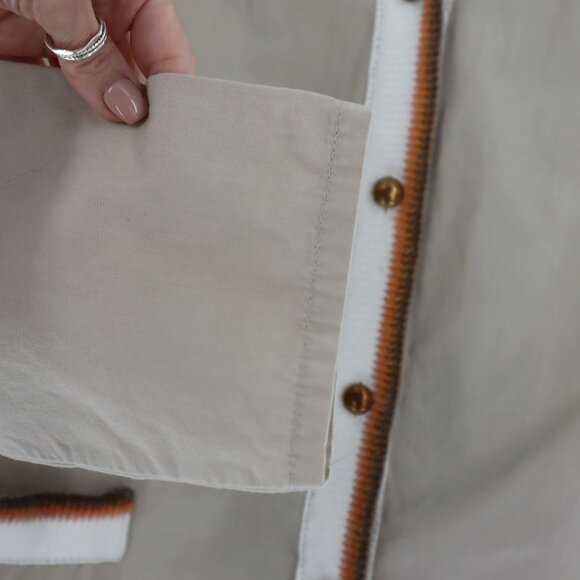 Vintage Shirt Women XL Tan Retro Eclectic Grandpa Retro Minimalist Work Wear 70s - Picture 5 of 7